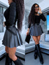 CORRUGATED shorts + belt GIFT "AMELIA" - Gray PRE-ORDER